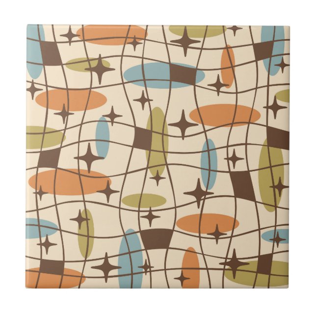 Modernes Atomzeitalter - kosmisches Muster des Mit Fliese (Vorderseite)