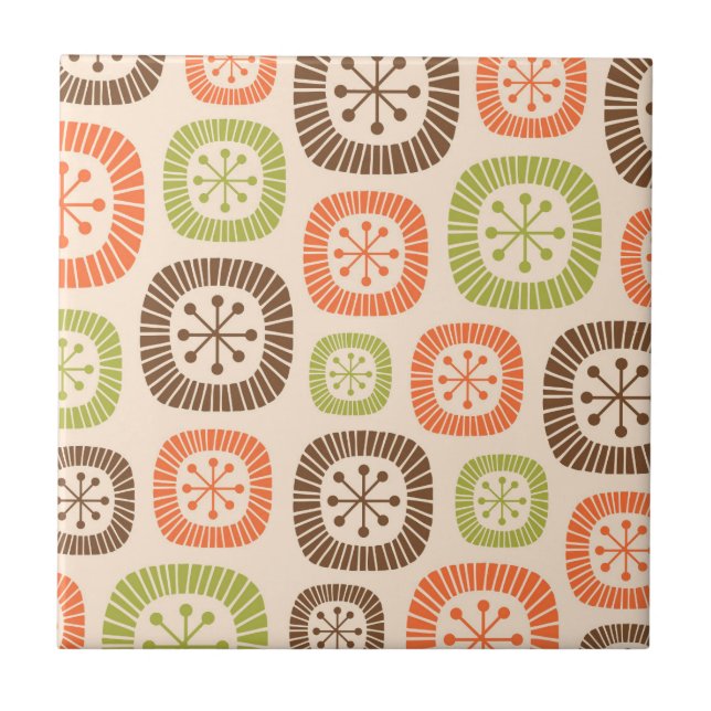 Modernes Atomzeitalter Mitte des Jahrhunderts Fliese (Vorderseite)