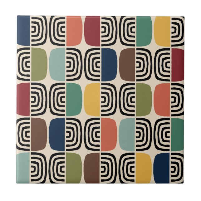 Modernes Atomzeitalter Mitte des Jahrhunderts Fliese (Vorderseite)