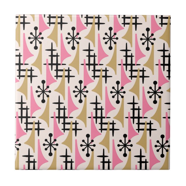 Modernes Atomzeitmuster des Mittelalters Fliese (Vorderseite)