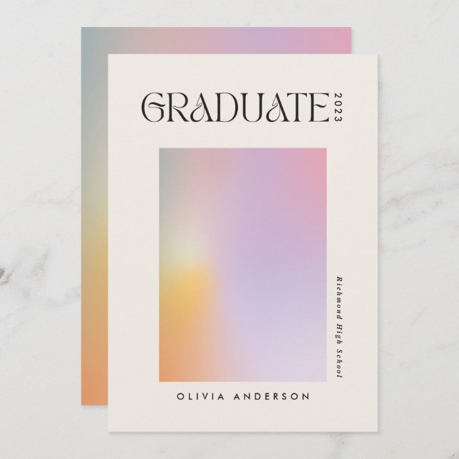 Modernes Aura pink farbenfrohe Typografie Foto mäd (Vorne/Hinten)