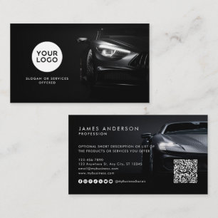 Modernes Auto-Logo QR-Code & Soziale Medien Visitenkarte
