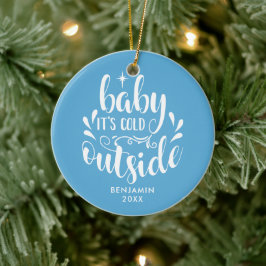 Modernes Baby Baby Baby's First Christmas Foto Keramik Ornament