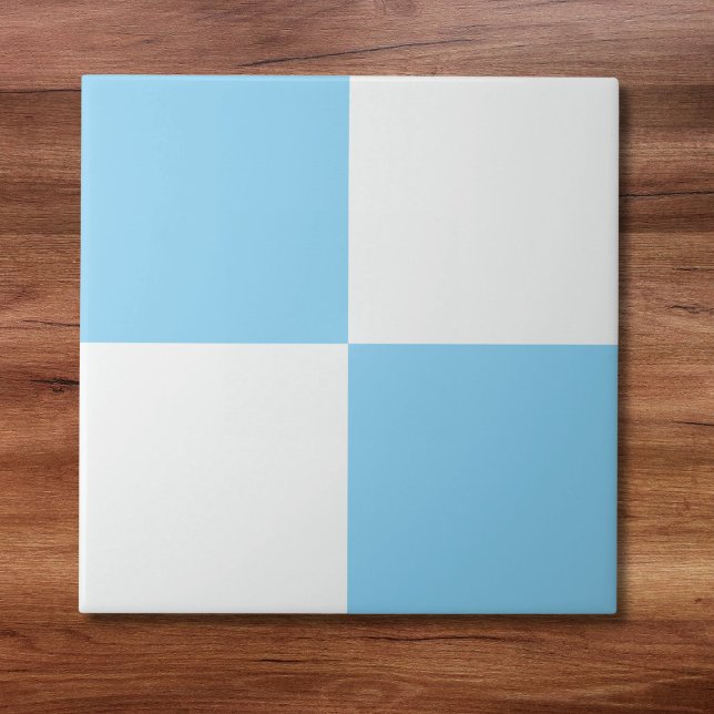 Modernes Baby Blue Checked Keramik Tile Fliese (Von Creator hochgeladen)