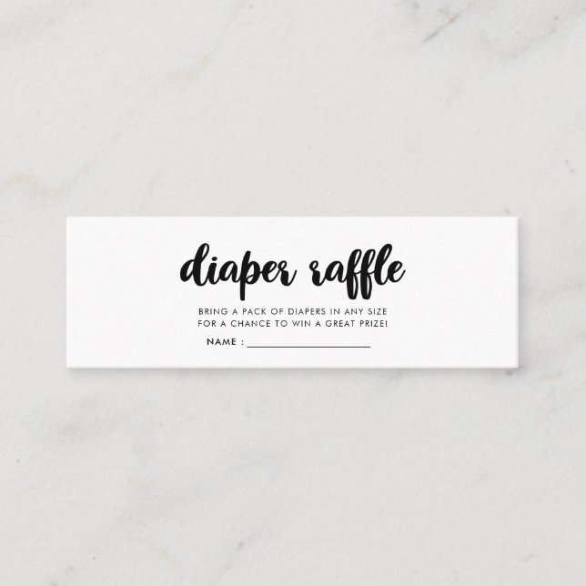 Modernes Baby-Dusche-Windel-Gewinnspiel Mini Visitenkarte (Vorderseite)