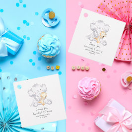 Modernes Baby Elephant und Hund Vielen Dank Geschenkanhänger