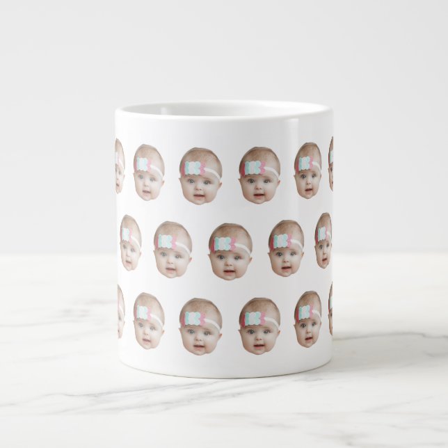 Modernes Baby-Face-Gag-Geschenk für Mama, Vater-Ra Jumbo-Tasse (Vorderseite)