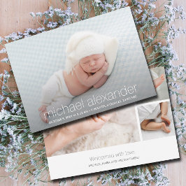 Modernes Baby Foto Birth Ankündigung