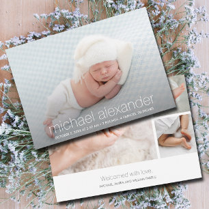 Modernes Baby Foto Birth Ankündigung