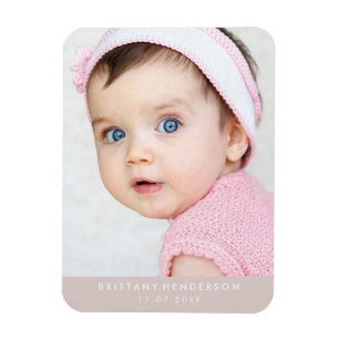 Modernes Baby-Foto   Champagner Magnet