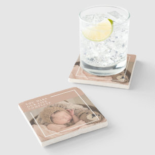 Modernes Baby-Foto   Du machst mein Leben ein komp Steinuntersetzer