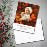 Modernes Baby-Foto Weihnachten<br><div class="desc">Moderne,  fröhliche Weihnachten Niedliche Baby Foto Holiday Postkarte,  mit einem Foto Thema und einem roten Typografie-Design. Mit anpassbarer Schrift können Sie Ihren eigenen Text hinzufügen. Sie ändern auch das Foto mit Ihrem eigenen,  um es zu Ihrem eigenen zu machen. Ideal,  um festliche Urlaubswünsche an Freunde und Angehörige zu senden.</div>