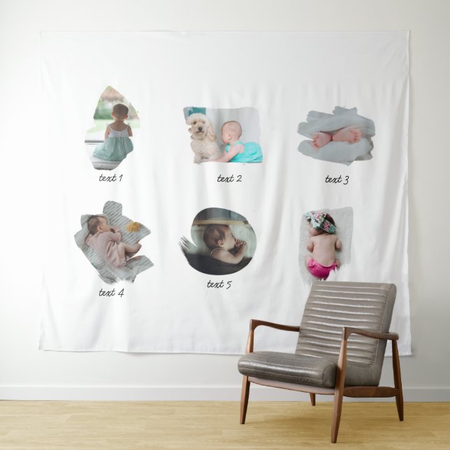 Modernes Baby Fotos Collage Wandteppich (Beispiel (Horizontal))