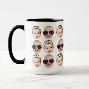 Modernes Baby-Gesicht Muster Grandpa Geburtstagski Tasse