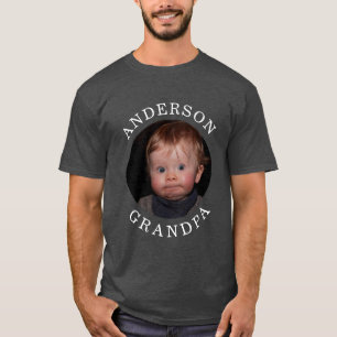 Modernes Baby-Gesicht Personalisiert-Kind-Foto Opa T-Shirt