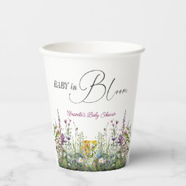 Modernes Baby in Bloom Wildblume Blumenkinderdusch Pappbecher