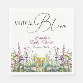 Modernes Baby in Bloom Wildblume Blumenkinderdusch Serviette
