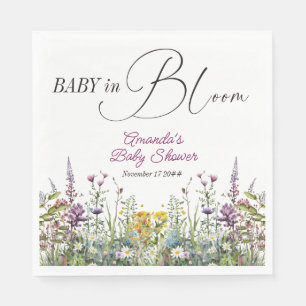 Modernes Baby in Bloom Wildblume Blumenkinderdusch Serviette