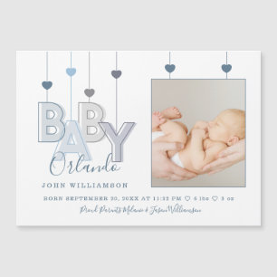 Modernes Baby Letters Neugeborener Baby Boy Biry F Magnetkarte