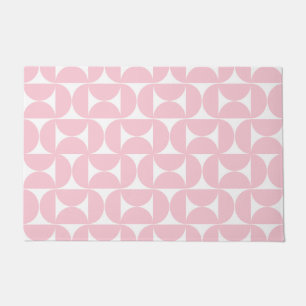 Modernes Babypink und Weißes Muster aus dem Mittel Fußmatte
