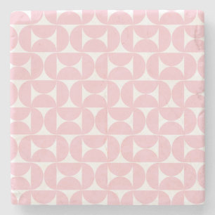 Modernes Babypink und Weißes Muster aus dem Mittel Steinuntersetzer