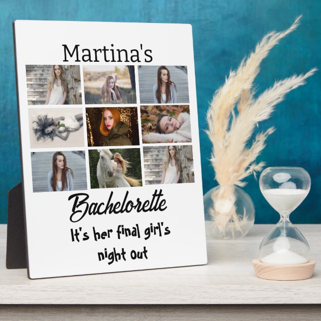 Modernes Bachelorette personalisiert 9 Fotomateria Fotoplatte (Seite)