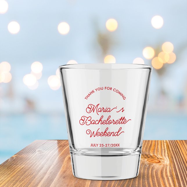 Modernes Bachelorette Weekend Gastgeschenk Showgla Schnapsglas (Von Creator hochgeladen)