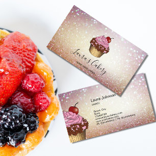 Modernes Bäckereigeschäft Cupcake Koch Catering Sü Visitenkarte