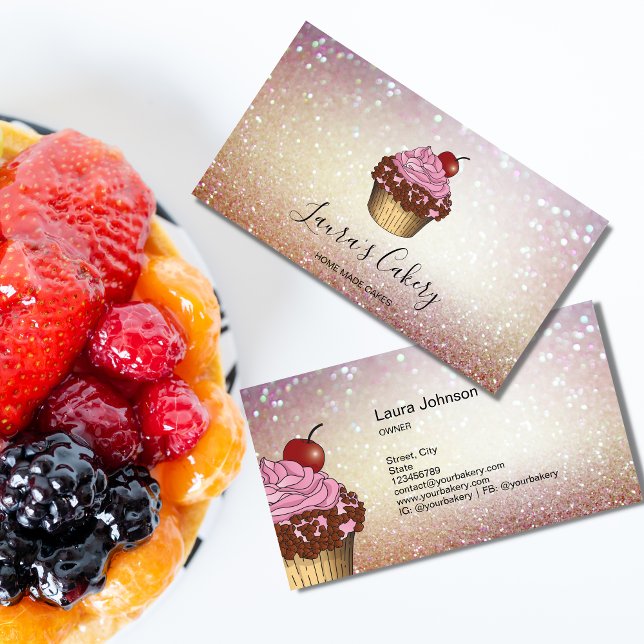 Modernes Bäckereigeschäft Cupcake Koch Catering Sü Visitenkarte (Von Creator hochgeladen)