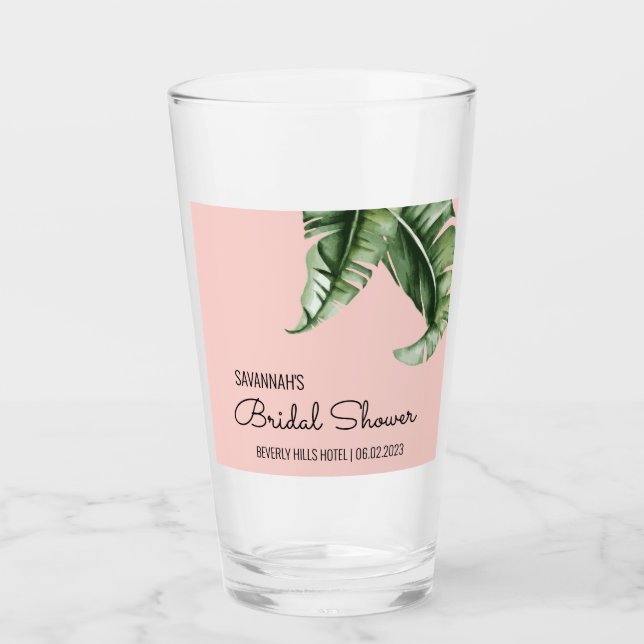 Modernes Banana Leaf-Brautparty des Mitteljahrhund Glas (Vorderseite)