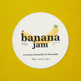 Modernes Bananenmarmeladen-Etikett Aufkleber