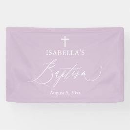 Modernes Banner für Lila Taufe zwischen Mädchen