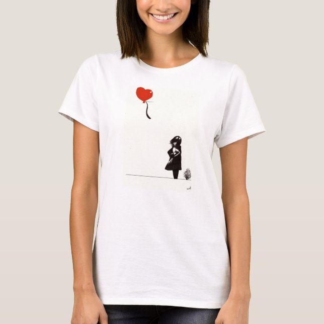 Modernes Bansky Girl T-Shirt (Vorderseite)
