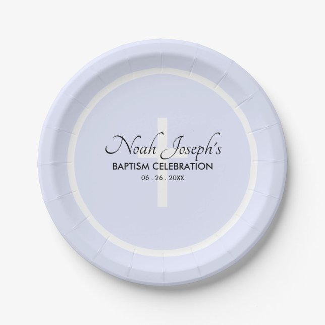 Modernes BAPTISM Event Paper Party Plate Pappteller (Vorderseite)