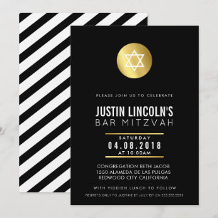MODERNES BAR MITZVAH Party INVITE Goldfleck Einladung