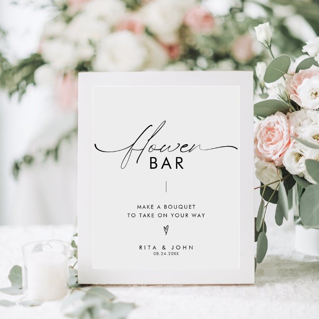 Modernes Bar Wedding-Zeichen für Minimalistische B Sockelschild (Von Creator hochgeladen)