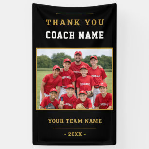 Modernes Baseball-Team-Foto Coach Danke Banner