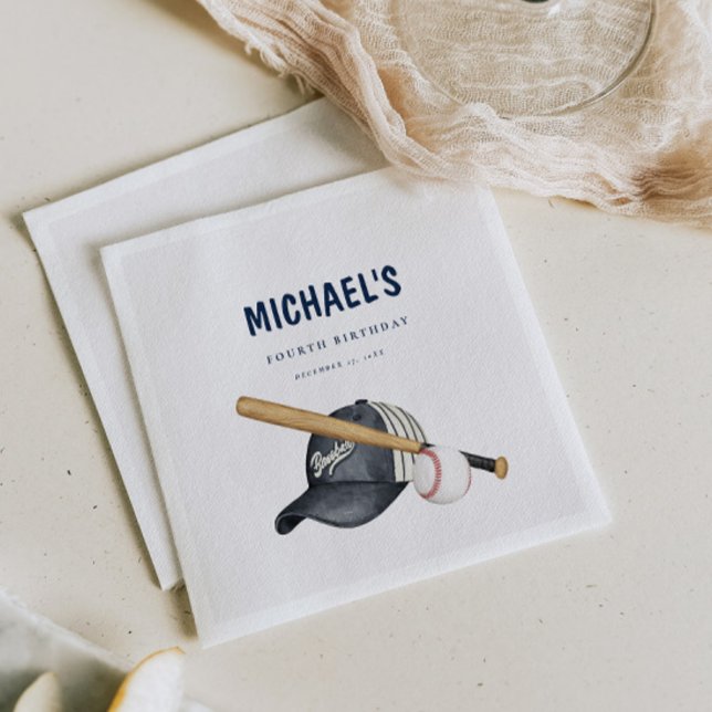 Modernes Baseball-Themenpapier Napkin Serviette (Von Creator hochgeladen)