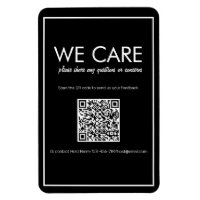 Modernes Basic Black QR Code Feedback Magnet