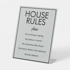 Modernes Basic Gray House Rules Guest Pedestal Sig Sockelschild
