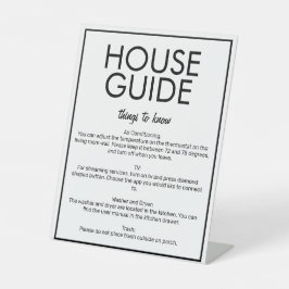 Modernes Basic White House Guide Gästekartenzeiche Sockelschild