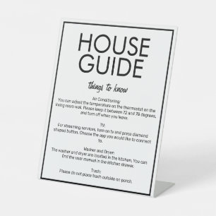 Modernes Basic White House Guide Gästekartenzeiche Sockelschild