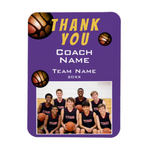 Modernes Basketball-Teamfoto Trainer Magnet
