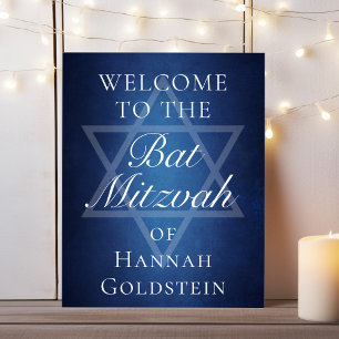 Modernes Bat Mitzvah Blue Star von David Willkomme Poster
