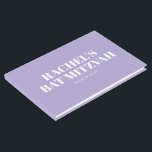 Modernes Bat Mitzvah Lavender Lila Personalisiert Gästebuch<br><div class="desc">Modernes Bat Mitzvah Lavender Lila Personalisiertes Gästebuch</div>