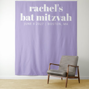 Modernes Bat Mitzvah Lila kundenspezifisches Foto Wandteppich