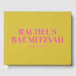 Modernes Bat Mitzvah Niedlich Rosa Gelb Personalis Gästebuch<br><div class="desc">Modernes Bat MitzvahCute Pink und Personalisiertes Gelbes Gästebuch</div>