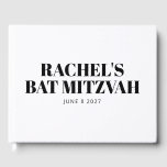 Modernes Bat Mitzvah Schwarz-Weiß Personalisiert Gästebuch<br><div class="desc">Modernes Bat Mitzvah Schwarz/Weiß Personalisiertes Gästebuch</div>