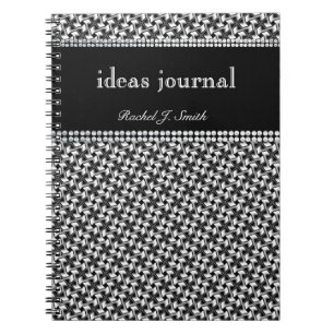 Modernes Batik BlackWhite-Muster-Notebook-Journal Notizblock