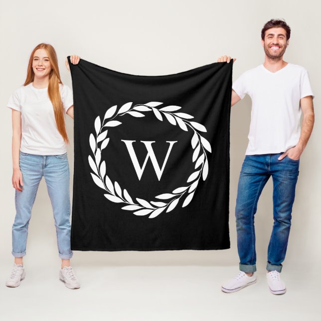 Modernes Bauernhaus Blumenchic Mit Monogramm Fleecedecke (Beispiel)